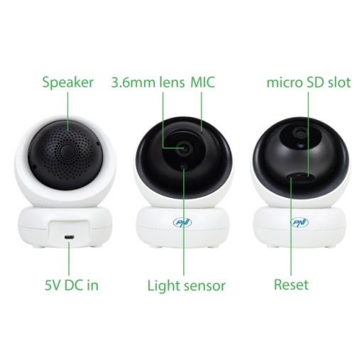 Camera supraveghere video PNI IP735 3Mp cu IP P2P PTZ wireless, slot card microSD, control din aplicatie - Img 5