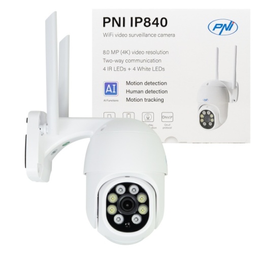 Camera supraveghere video wireless PNI IP840, WiFi, PTZ, 8MP 4K, slot micro SD, stand-alone, functii AI, ONVIF, ICSee app - Img 5