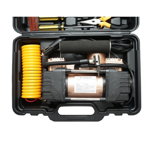 Compresor aer umflat roti 12V 180W, 150PSI, 45l/min, cablu 3m, kit pentru pana auto Breckner Germany - Img 6