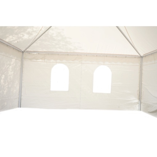 Cort evenimente pavilion tip pagoda 5x5m, alb impermeabil UV, acoperis PVC 750g/m2, cadru otel-aluminiu 48x48x2.5mm - Img 12