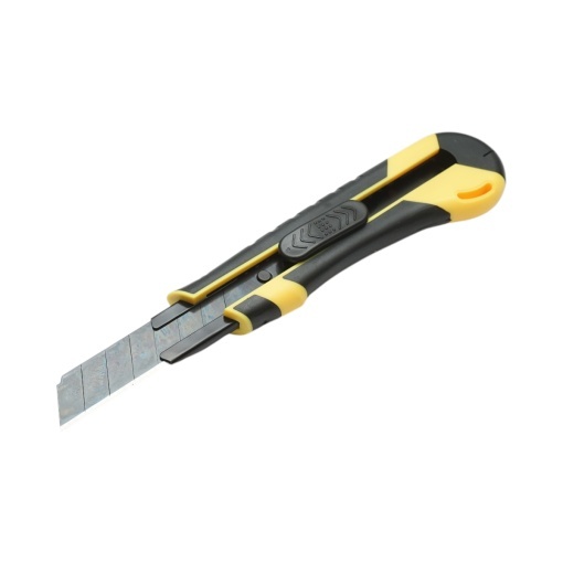 Cutit cutter profesional cu lama otel 18mm SK5, corp ABS cu maner TPR Crownman - Img 2