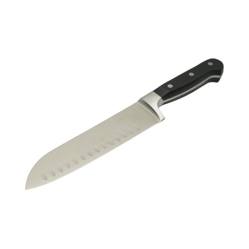 Cutit Santoku profesional 18cm, lama alveolata otel 5Cr15MoV, maner ABS negru Breckner Germany - Img 2