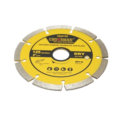 Disc diamantat segmentat 125x22.23mm, taiere uscata pentru beton, piatra, granit, marmura Crownman - Img 3