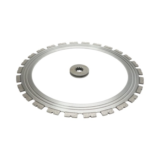 Disc inelar diamantat segmentat 400mm, 26 dinti, rola antrenare pentru masina de taiat beton Breckner Germany - Img 2