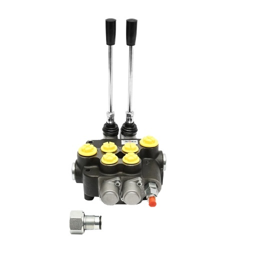Distribuitor hidraulic cu 2 manete debit 80L/min cu levier si reductie incluse -15 /+80 Breckner Germany - Img 3