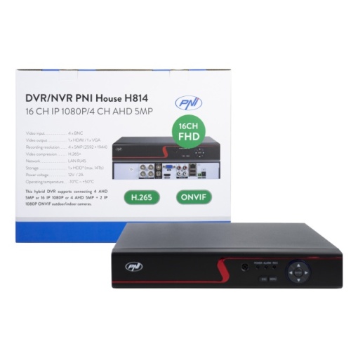 DVR / NVR PNI House H814 - 16 canale IP full HD 1080P sau 4 canale analogice 5MP - Img 4