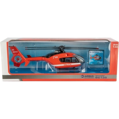 Elicopter Jucarie Metalica 1:43 STRAZ EC-135 Rosu - Img 3