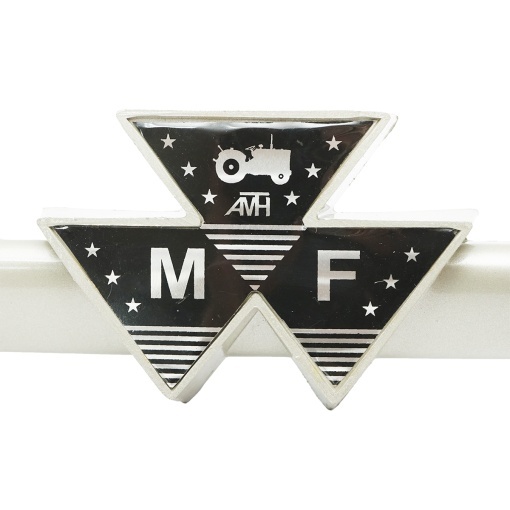 Emblema plastic Massey Ferguson cod OEM 1860156, 1860156M1, 1868759M1, 883645M1, 897881M1 - Img 2