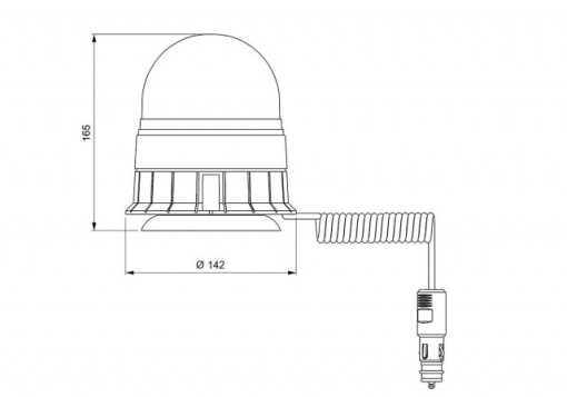 Girofar cu magnet 10V / 30V Portocaliu LED VIGNAL - Img 2