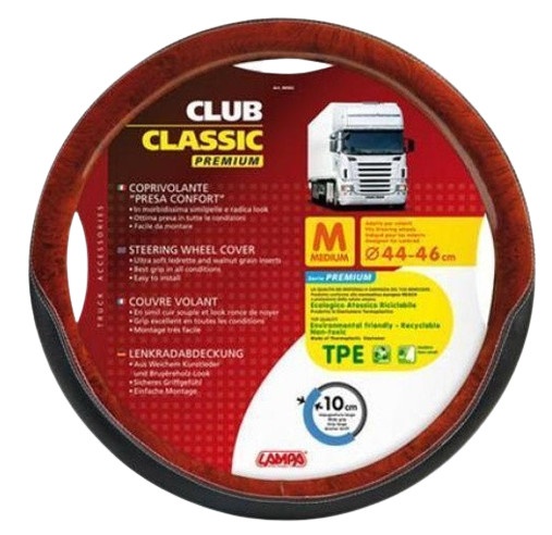 Husa volan Club Premium negru-lemn 44-46cm - Img 2