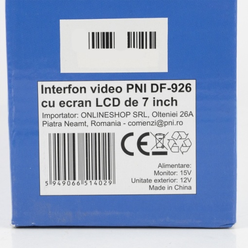 Interfon video PNI DF-926 cu 1 monitor, ecran LCD 7 inch, iesire pentru yala electromagnetica - Img 3