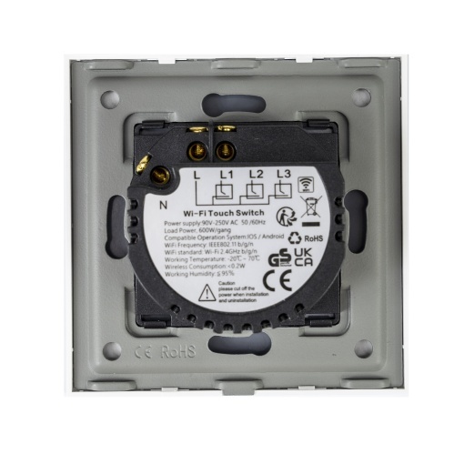 Intrerupator inteligent cu touch PNI SafeHome PW101 WiFi, 600W, control prin aplicatia Tuya Smart - Img 4