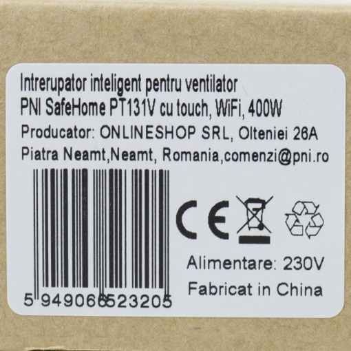 Intrerupator inteligent pentru ventilator PNI SafeHome PT131V cu touch, WiFi, 400W, comanda prin internet, aplicatie de mobil Tuya Smart, integrare in scenarii si automatizari smart cu alte produse co - Img 8