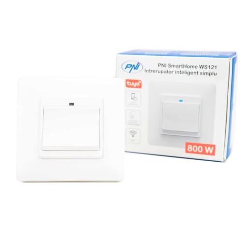 Intrerupator inteligent simplu PNI SmartHome WS121 pentru control lumini prin internet cu App Tuya Smart, compatibil Amazon Alexa si Google Home - Img 6
