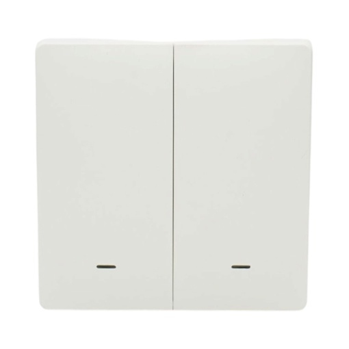 Intrerupator inteligent smart Wi-Fi dublu alb incastrat 100-240V, 10A, 2200W, aplicatie Tuya Smart Life, compatibil Alexa si Google Home 86x86x33mm - Img 2