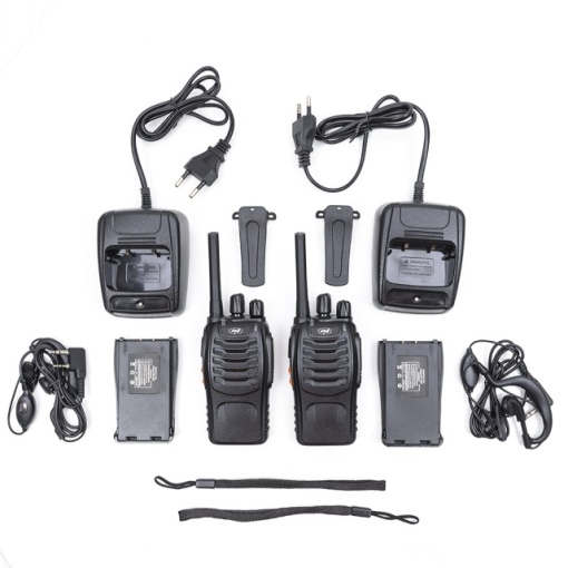 Kit 4 statii radio portabile PNI PMR R40 PRO acumulatori, incarcatoare si casti incluse - Img 6