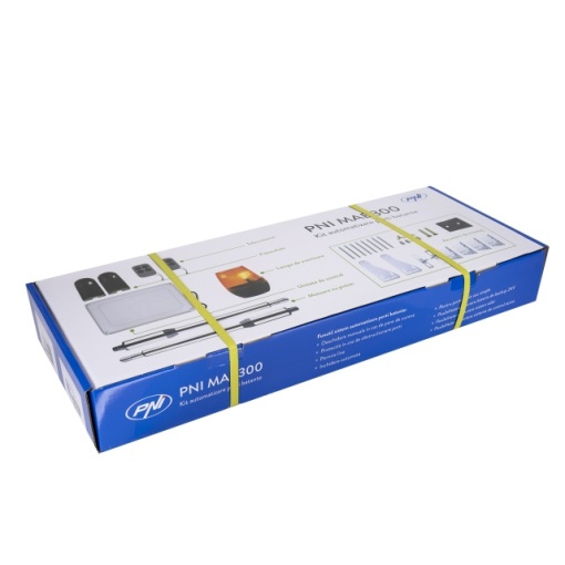 Kit automatizare porti batante PNI MAB300, cu 2 motoare 40W, telecomenzi si panou de control, fotocelule si lampa, lungime poarta 2 x 2.5m max, greutate poarta 200Kg - Img 3