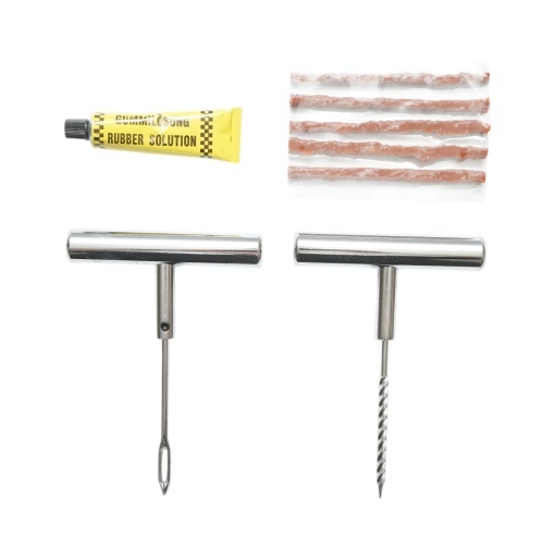 Kit profesional vulcanizare anvelope tubeless la rece cu snur, adeziv, instrument inserare tip ac si alezor - Img 3