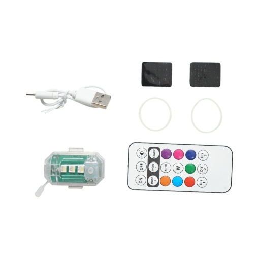 Lampa LED RGB stroboscopica cu telecomanda, 10 moduri, 8 culori, baterie litiu 150mAh reincarcabila USB-C IP65 - Img 2