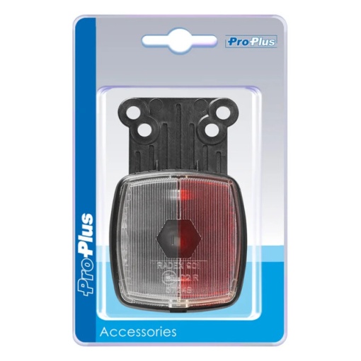 Lampa pozitie cu suport si reflector alb-rosu 66x62mm - Img 2