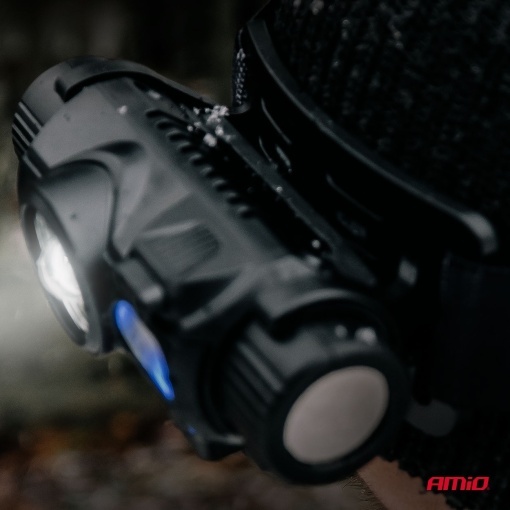 Lanterna frontala LED XPG + COB, baterie 1200 mAh - Img 4