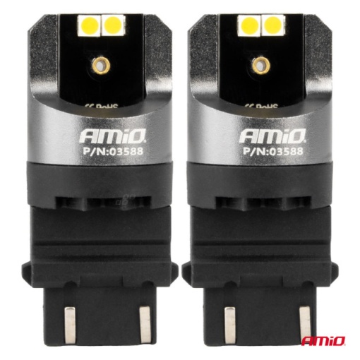 LED CANBUS PRO 3157 P27/7W 4x3030 SMD ALB 12/24V AMIO - Img 2
