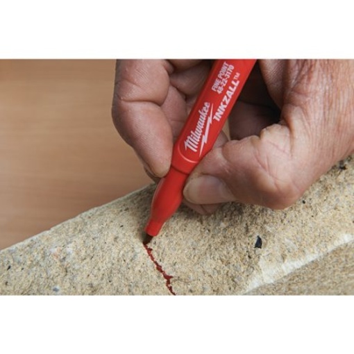Marker rosu pentru santier INKZALL™, cu varf fin Milwaukee - Img 3