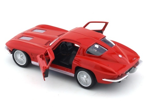 Masina jucarie metalica Chevrolet Corvette 1963 rosu, scara 1:32 - Img 2