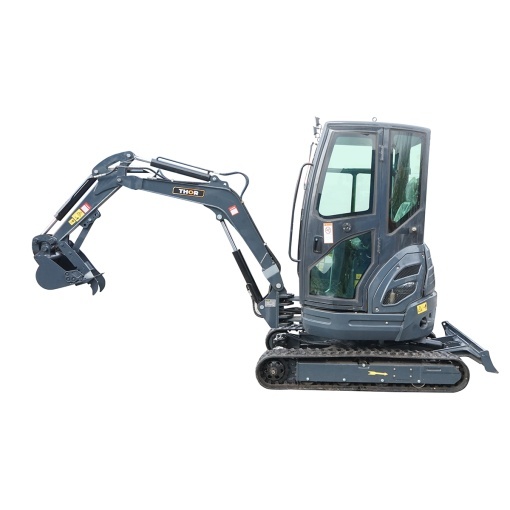 Mini excavator 2T cu cabina, motor diesel 25CP (18.4KW), adancime sapare 2120mm, capacitate ridicare 350Kg, 2 cupe incluse 400/770mm THOR - Img 2