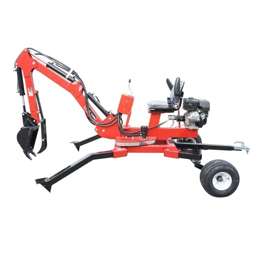 Mini excavator pentru ATV cu motor 15Cp, 420CC pe benzina remorcabil, rotire 360 grade - Img 2