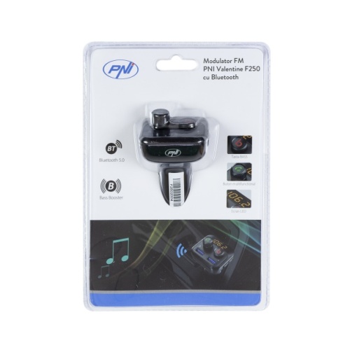 Modulator FM PNI Valentine F250 Bluetooth 5.0, MP3 player, transmitator FM, slot micro SD, port USB dual, incarcare rapida dispozitive mobile, buton super bass - Img 3
