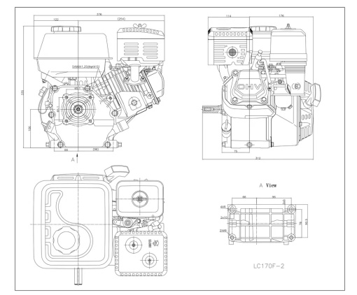 Motor generator / motopompa / motocultor LONCIN LCG200F-A (ax 20mm) - Img 4