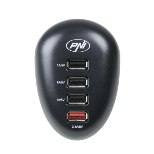 Pachet lanterna PNI Adventure F10 6W, 500lm, raza pana la 200m, focus si incarcator USB PNI HC41, 4 porturi USB - Img 2