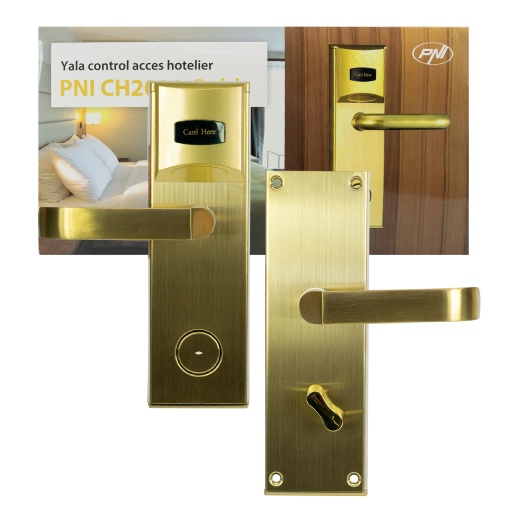 Pachet Yala control acces hotelier PNI CH2000L Gold si Intrerupator cu card PNI ES100 - Img 2