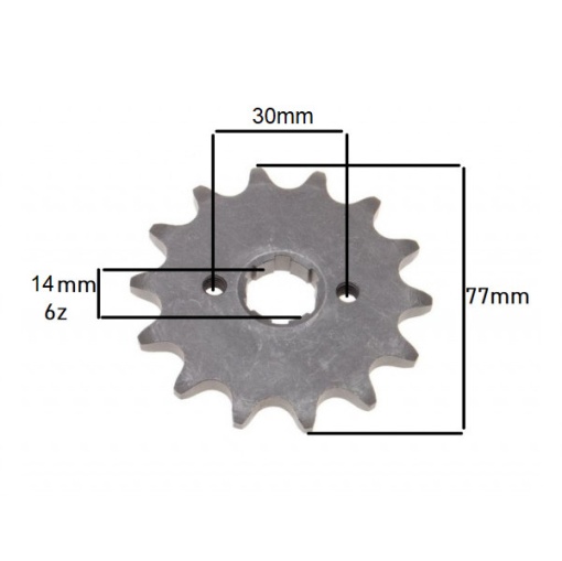 Pinion lant transmisie moto / Atv 520 / 14 dinti - Img 2