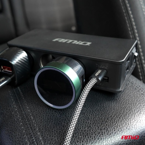 Priza bricheta 3xUSB-A USB-C QC 3.0 PD 3.0. 148W Amio - Img 4