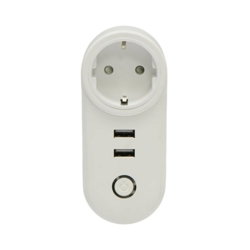 Priza inteligenta smart Wi-Fi alba 100-240V, 16A, 3680W, 2 porturi USB 5V, aplicatie Tuya Smart Life, compatibila Alexa si Google Home - Img 2