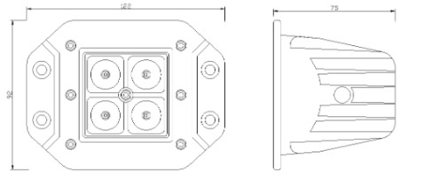Proiector 4 LED uri 12/24V - Img 6