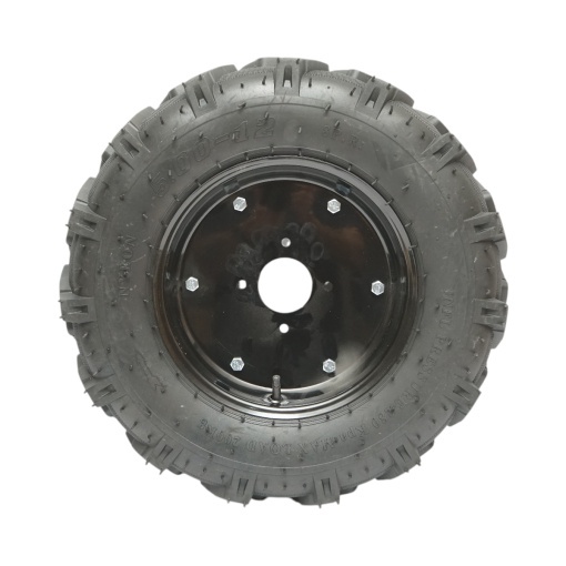 Roata completa 500/12 R1 8PR crampon cu janta neagra - Img 3