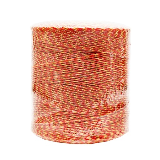 Rola fir galben-rosu fi 2mm insertie metalica 6x0.15mm SS, rezistenta 8 Ohm/m, 1000m gard electric Thor - Img 4