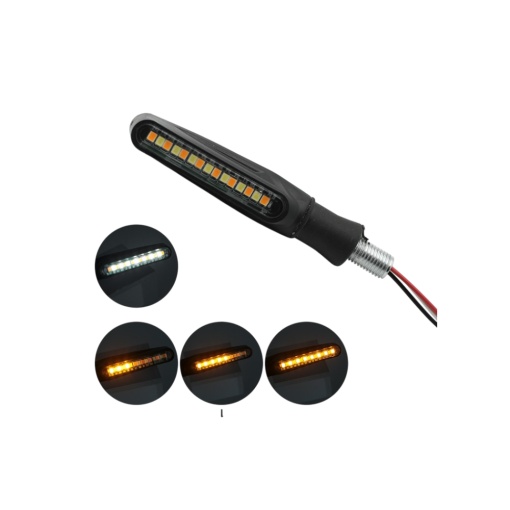 Semnalizare moto 12V cu functie de lumina de zi alba si semnalizare galbena - Img 2