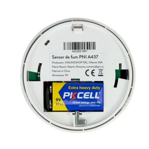 Senzor de fum PNI A437, standalone, cu alarmare sonora si luminoasa, 85dB, interior, alb - Img 4