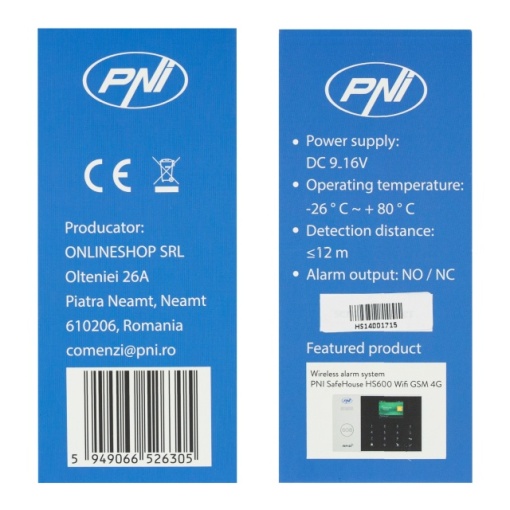 Senzor de miscare PIR cu fir PNI SafeHouse HS140 pentru sisteme de alarma compatibil cu PNI HS600 si PNI HS650 - Img 5