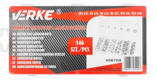 Set 146 buc Piulite autoblocante M4-M12 VERKE - Img 2