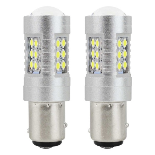 Set 2 becuri auto cu LED CANBUS - AMIO 12-24V, BA15D P21W-5W, 24 SMD 3030