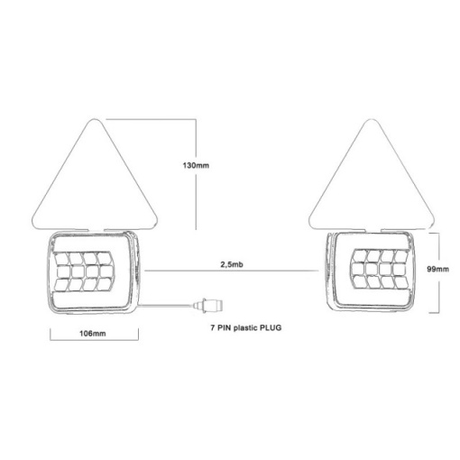 Set 2 lampi remorca cu LED, cablu si prindere magnetica - Img 2