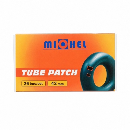 Set 26 petice vulcanizare rotunde 42mm + 1 tub adeziv 20ml pentru camere de aer Michel - Img 2