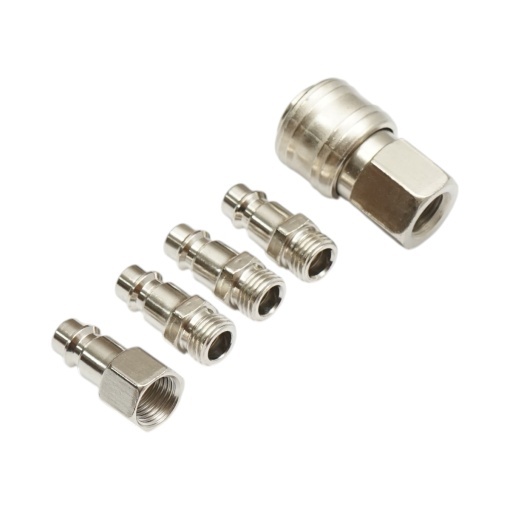 Set 5 cuple rapide 1/4 pentru furtunuri aer comprimat si scule pneumatice - Img 3