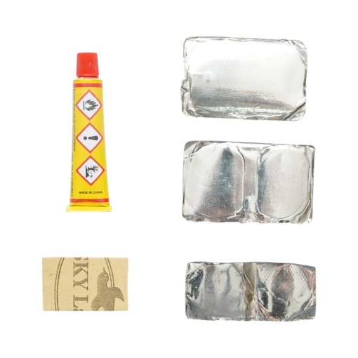 Set 5 petice vulcanizare anvelope si camere de aer 24x35mm, 25mm, 32x50mm + hartie abraziva + 1 tub adeziv 8ml - Img 4
