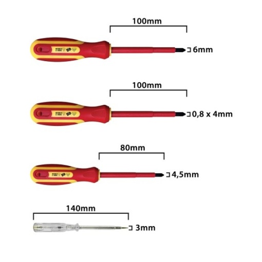 Set de 4 surubelnite izolate (1 dreapta + 2 in cruce + un tester) - Img 4